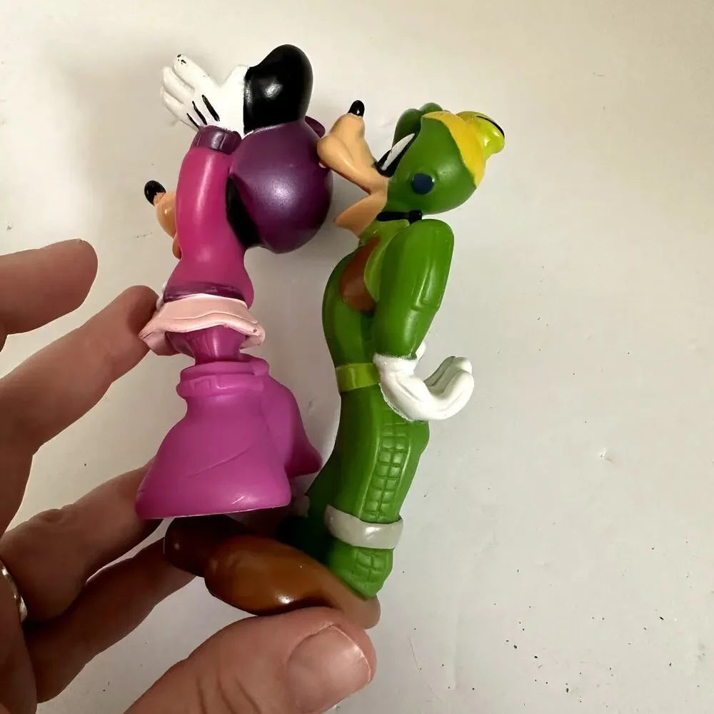 Vintage Minnie Mouse Goofy Roadster Racer Figures Rubber Replacement Toy